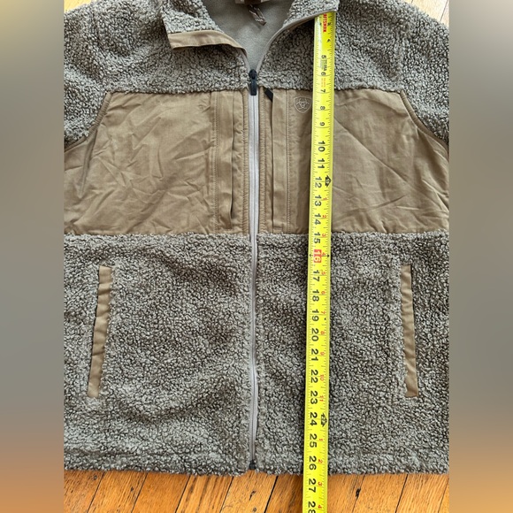 ARIAT mens M Grizzly canvas bluff jacket with sherpa lining.brown - Picture 7 of 8